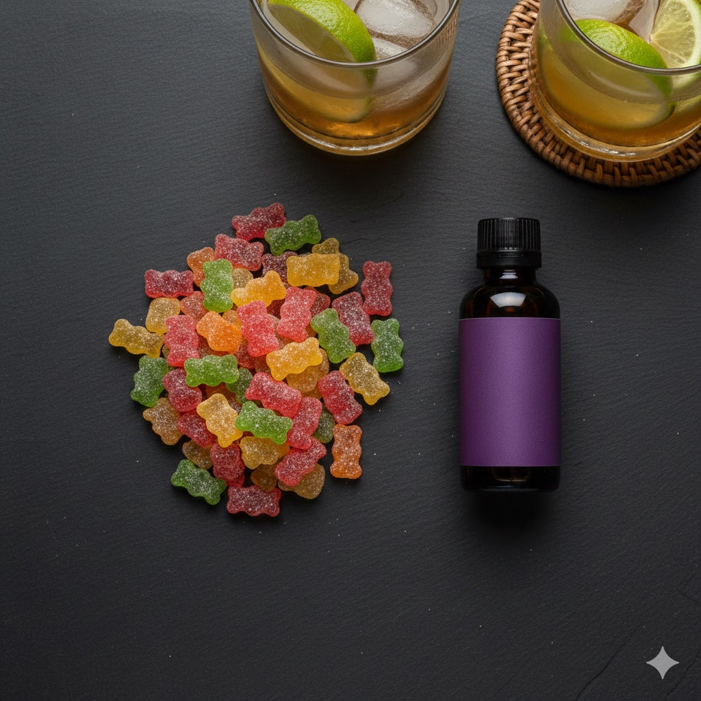 Soirée entre amis partager edibles THC gummies sirop SmokeBoxShop