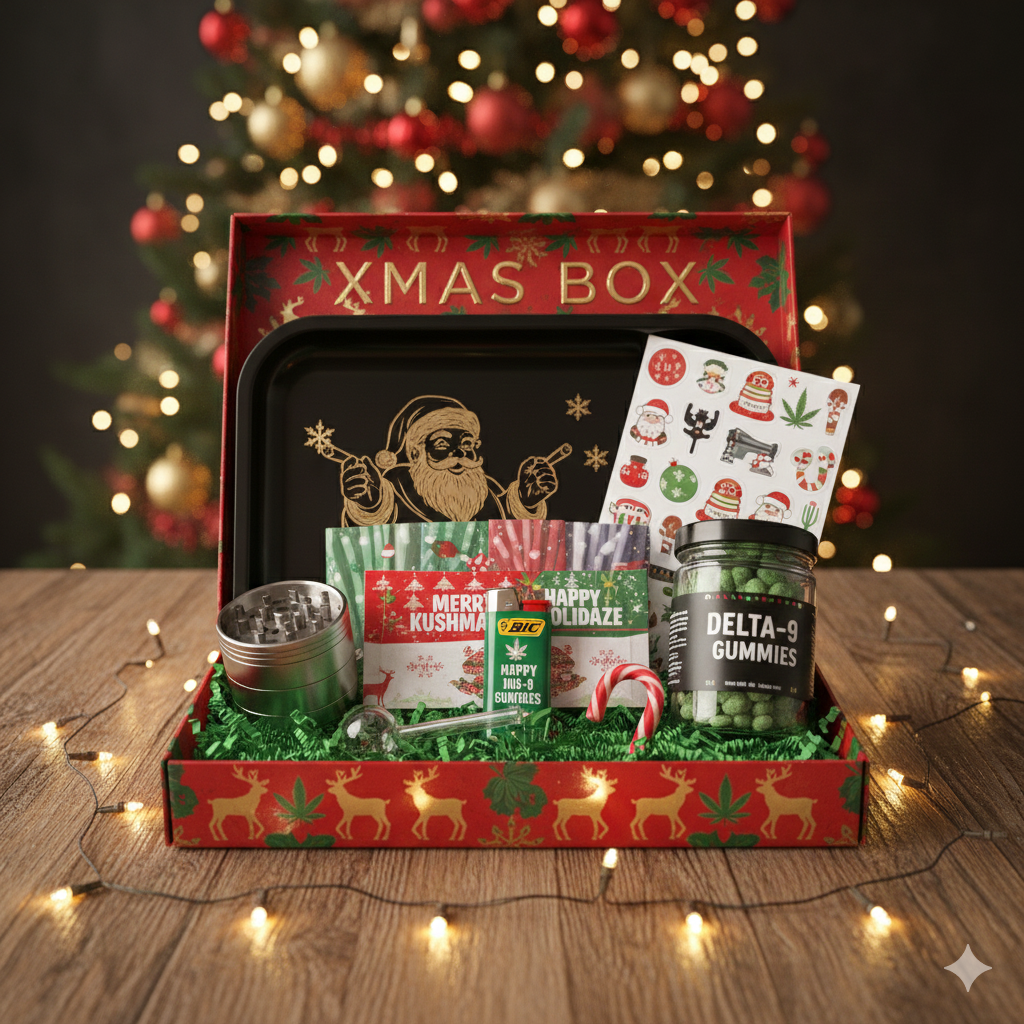 box fumeur 420 stoner gift cadeau noel original idée gummies grinder raw