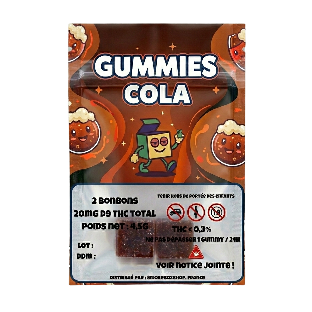 Échantillon 2 gummies Cola Delta-9 THC 10mg SmokeBox Shop
