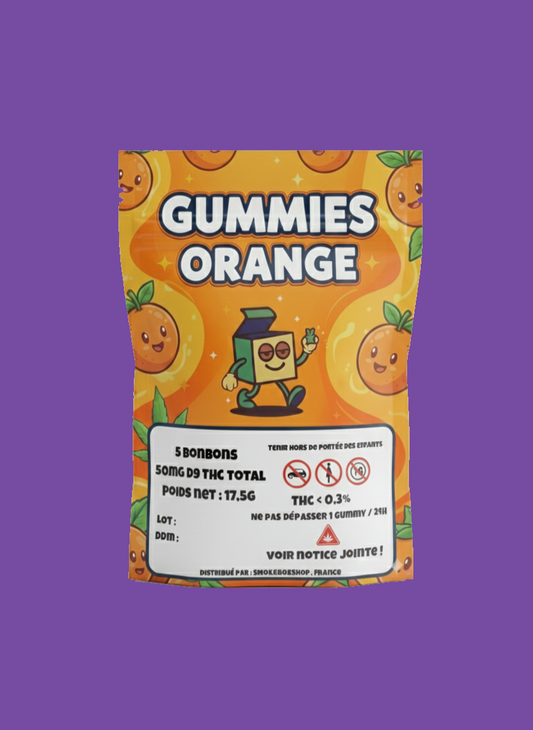 Gummies Delta-9 THC 10mg Orange (x5 Bonbons) - SmokeBoxShop