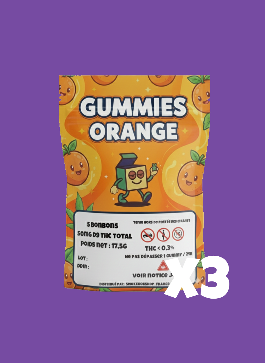 Lot Économique x3 - Gummies Delta-9 THC 10mg Orange - SmokeBoxShop